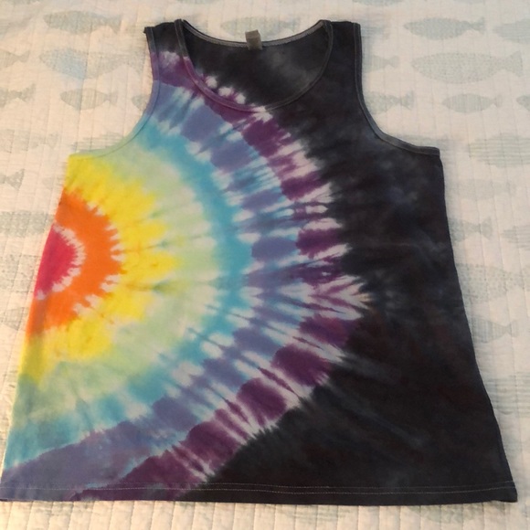 Gildan Other - 🌈 Tie Dye Tank Top ❤️🧡💛💚🩵💜🖤 Gildan Size Large Handmade